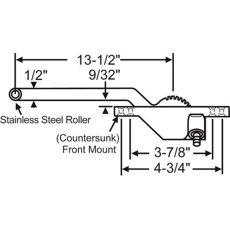 Strybuc TRUTH'S RH SGLE.ARM OP.13-1/2" 36-432-1